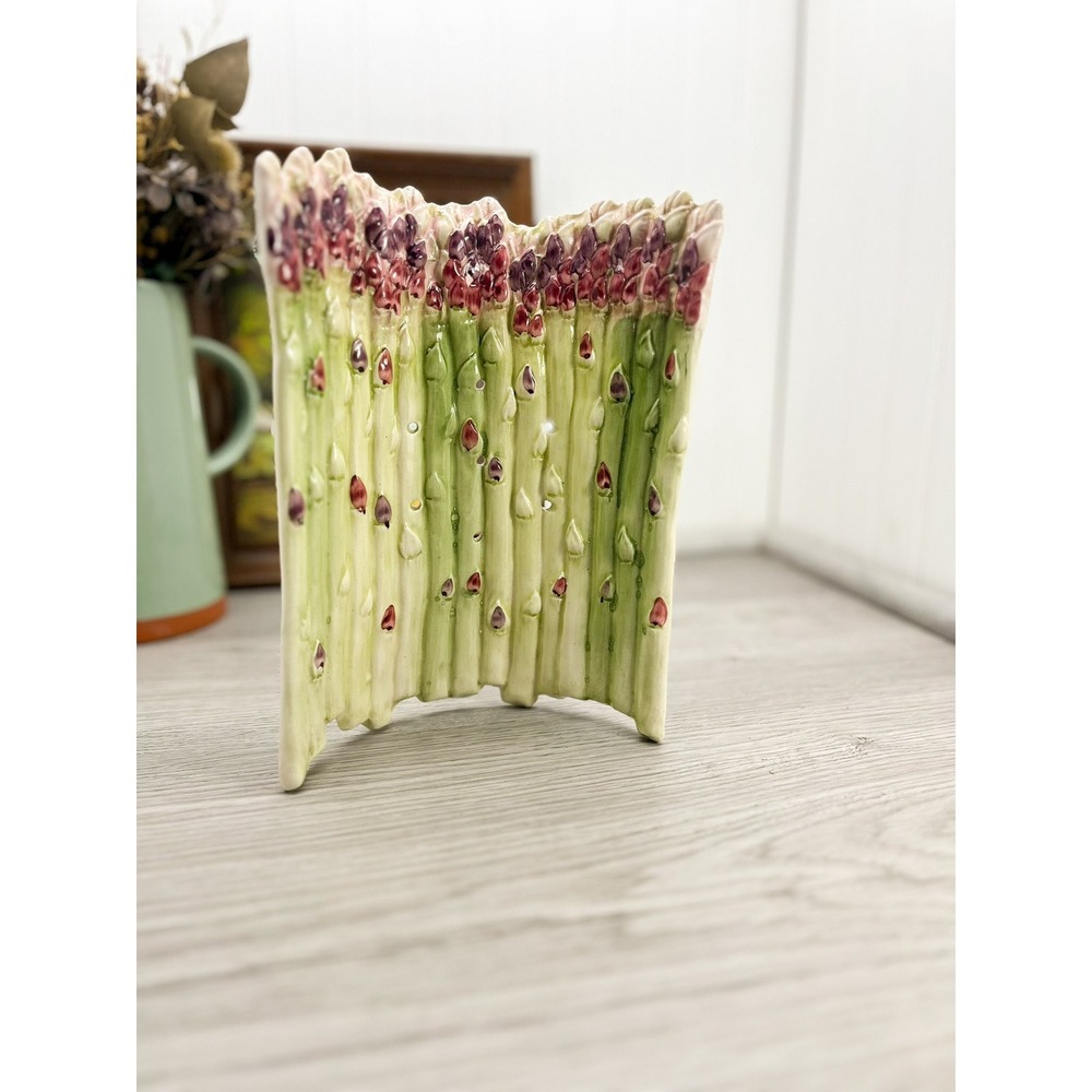 Vintage Ceramic Asparagus Strainer Dish: Kitschy Kitchen Decor - Picture 2 of 10